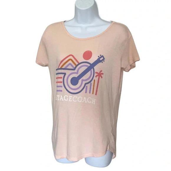 Stagecoach Festival T-Shirt. Official Merch - Pink with Stagecoach illustration - Picture 2 of 8